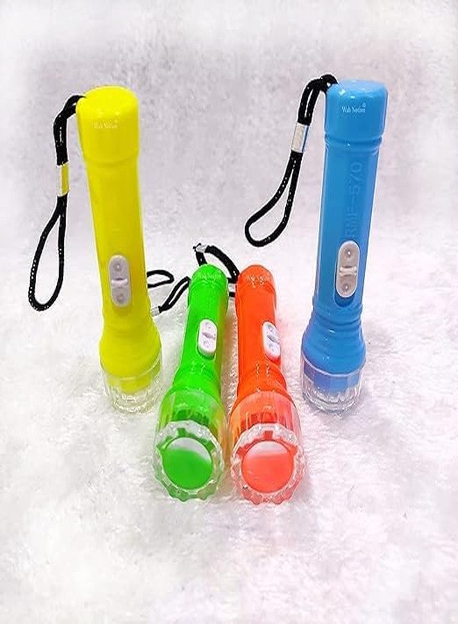 Flysmart مصباح يدوي بلاستيكي صغير من فلاي سمارت مع حبل تعليق للأطفال، بنين/بنات | هدية جميلة وجذابة، من الألعاب الرائجة للأطفال | (عبوة من 4 قطع، متعددة الألوان) - Image 3